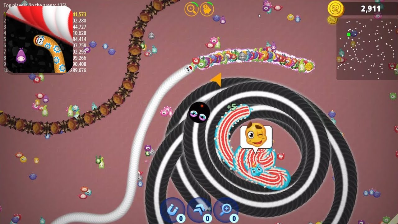 Worms Zone io Biggest Snake 1,000,000+ Score 🐍 Hungry Snake Casual Game