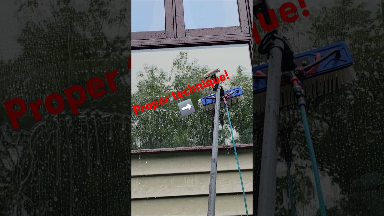 How I handle hydrophobic glass: advanced waterfed techniques #windowcleaning #wcrlife #wcr
