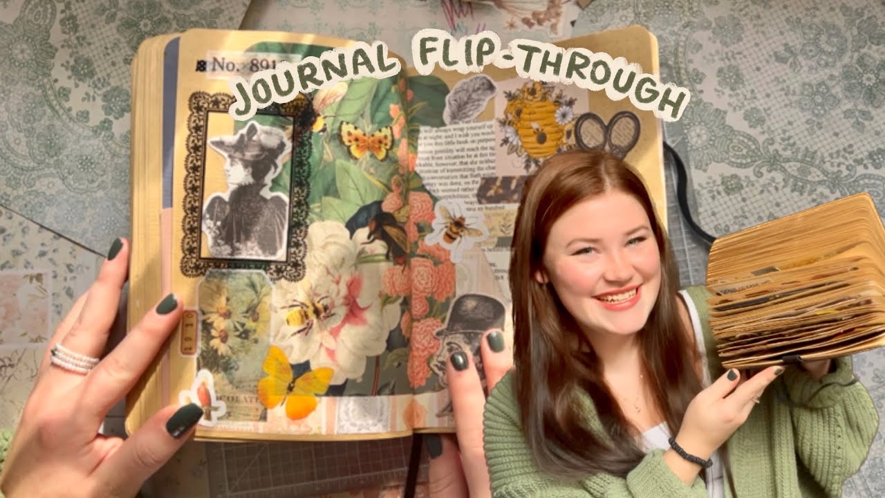 I journaled everyday for 2 months | finished journal flip through | collage junk journal