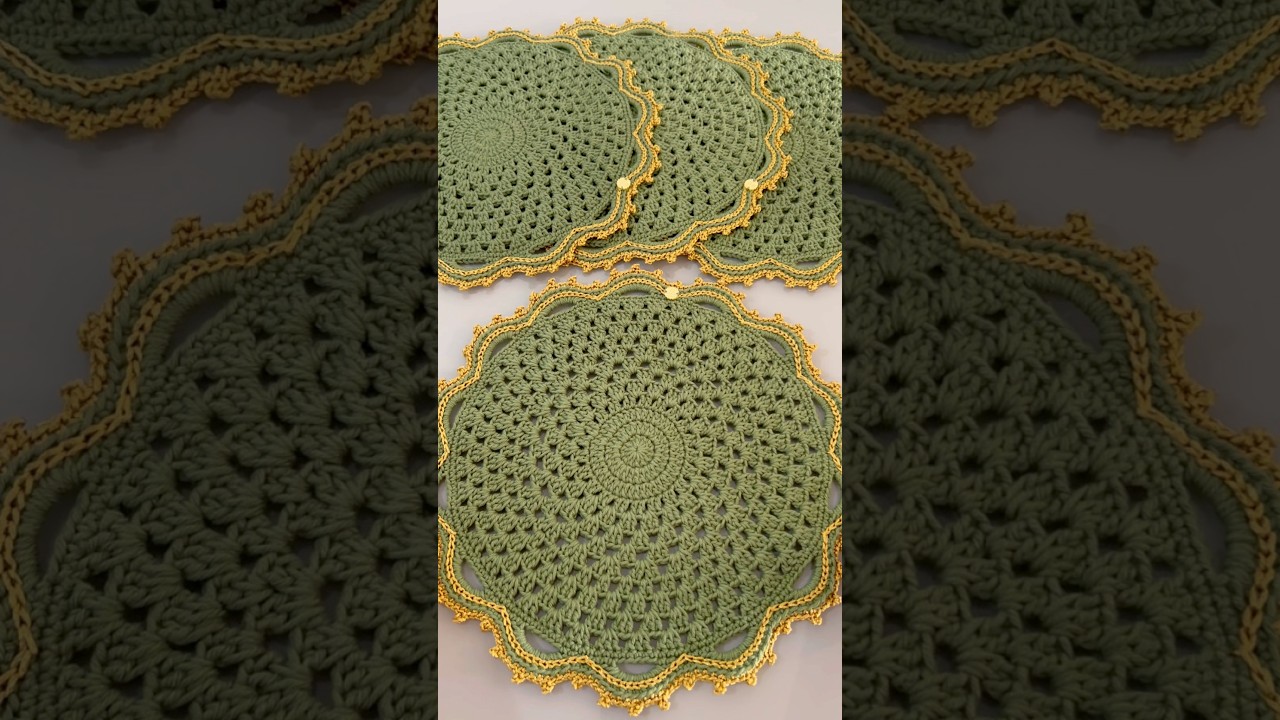 Sousplat de croch&ecirc; passo a passo americano de croch&ecirc; Fiore tutorial v&iacute;deo aula