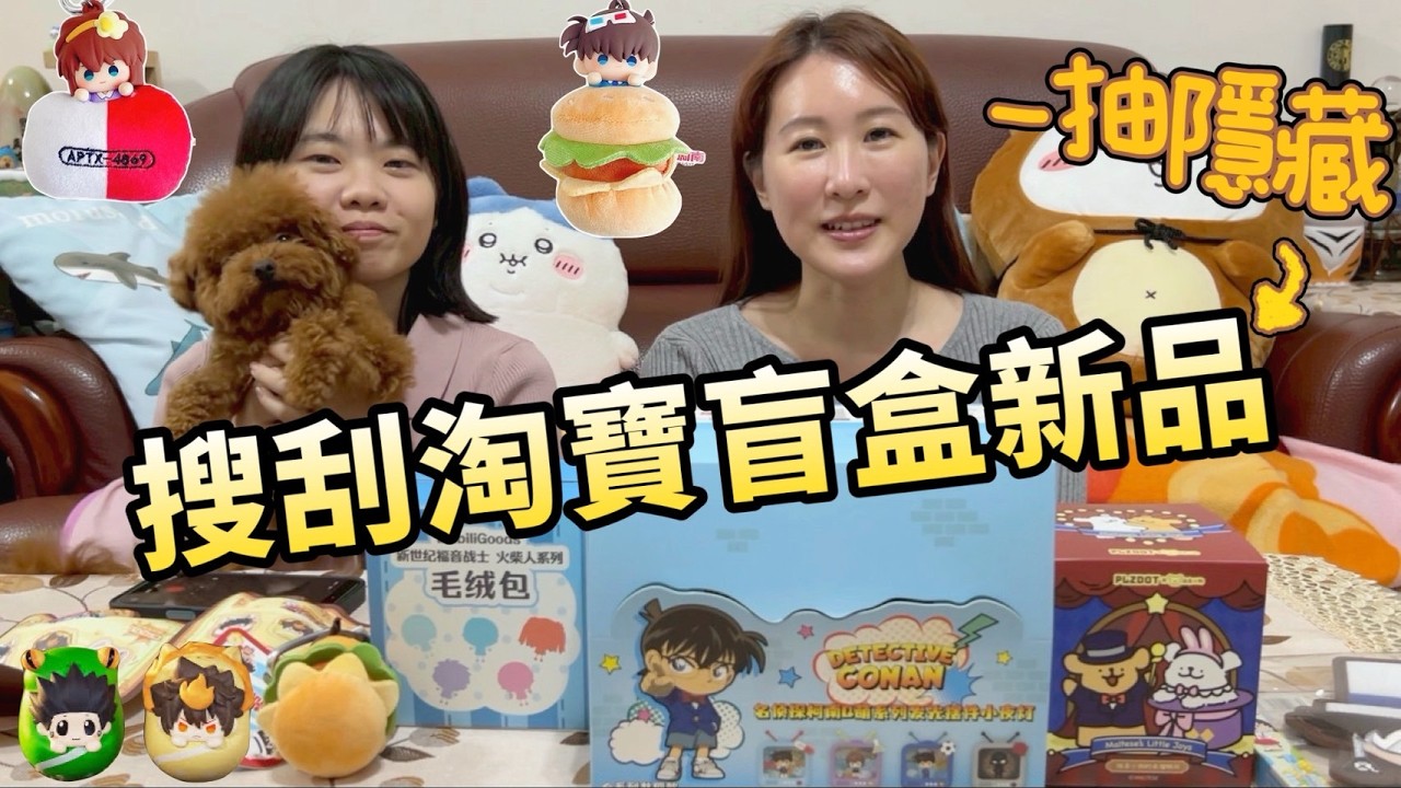 【盒玩開箱 #242】出隱藏啦😍淘寶新品盲抽✨盲盒好便宜！家庭教師/線條小狗/櫻桃小丸子/新世紀福音戰士/名偵探柯南