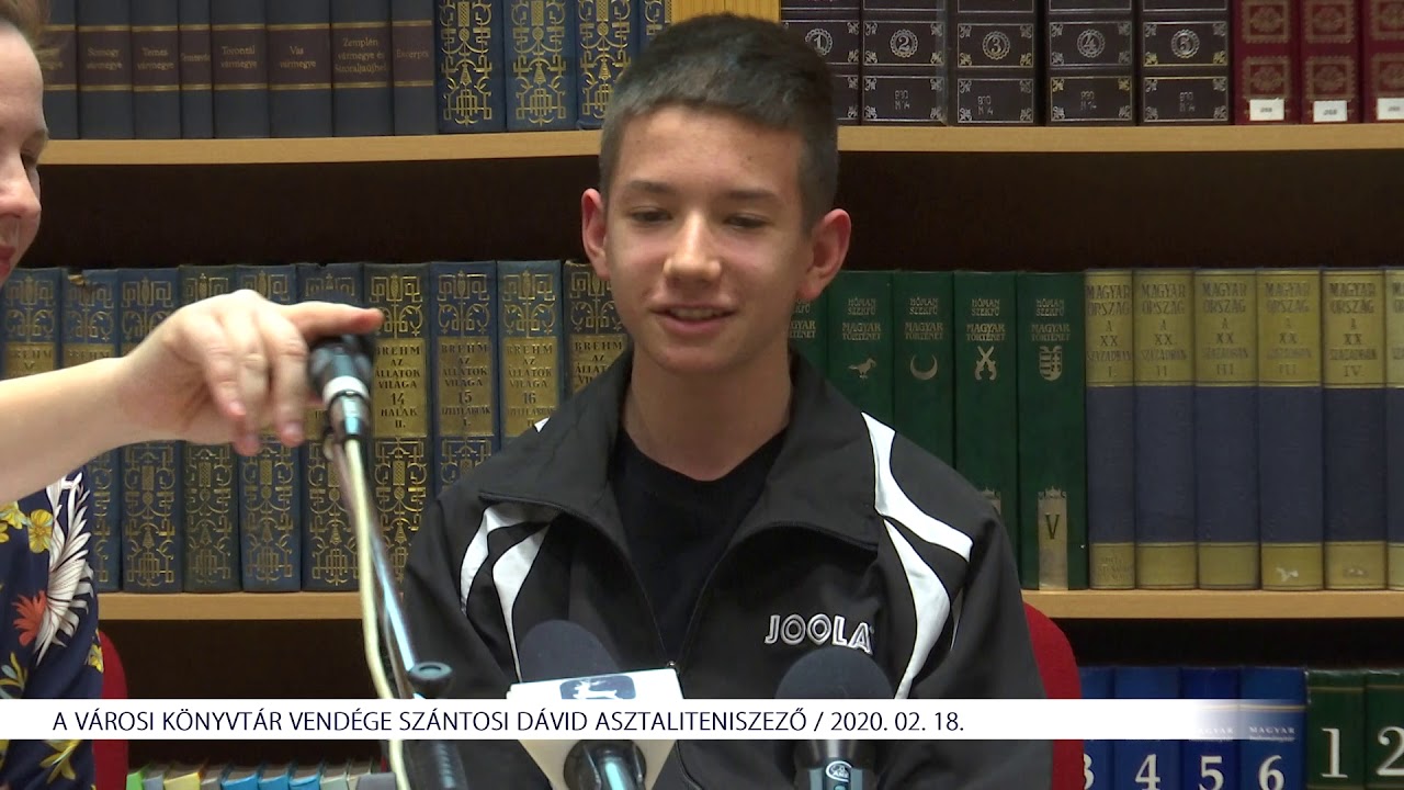 A Városi Könyvtár vendége volt Szántosi Dávid  asztaliteniszező és edzője, Fest Attila (2020.02.18.)