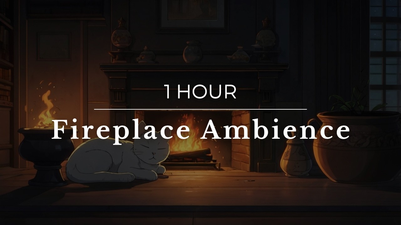 1 Hour Cozy Fireplace 🔥 | Crackling Fire Sounds for Relaxation, Study & Peaceful Sleep | White Noise