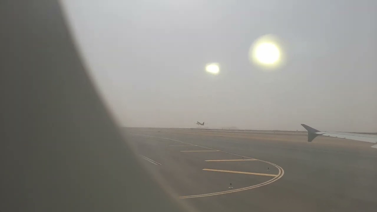 Saudia Taxing and ✈ Take-off from Najran Airport Saudi 🇸🇦 364 seater