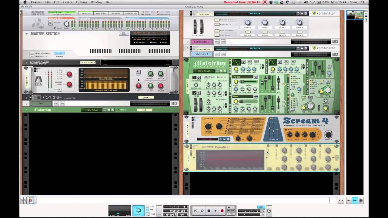 Simple Skrillex Growl Bass Synth Tutorial [Reason]
