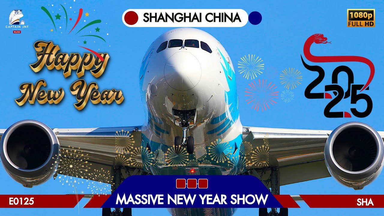 Shanghai Hongqiao Int'l Airport (SHA )🔴LIVE PLANE SPOTTING | E0125 | MASSIVE NEW YEAR SHOW | 🔥🔥🔥