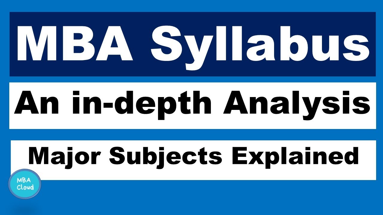 MBA Syllabus| An in-depth analysis