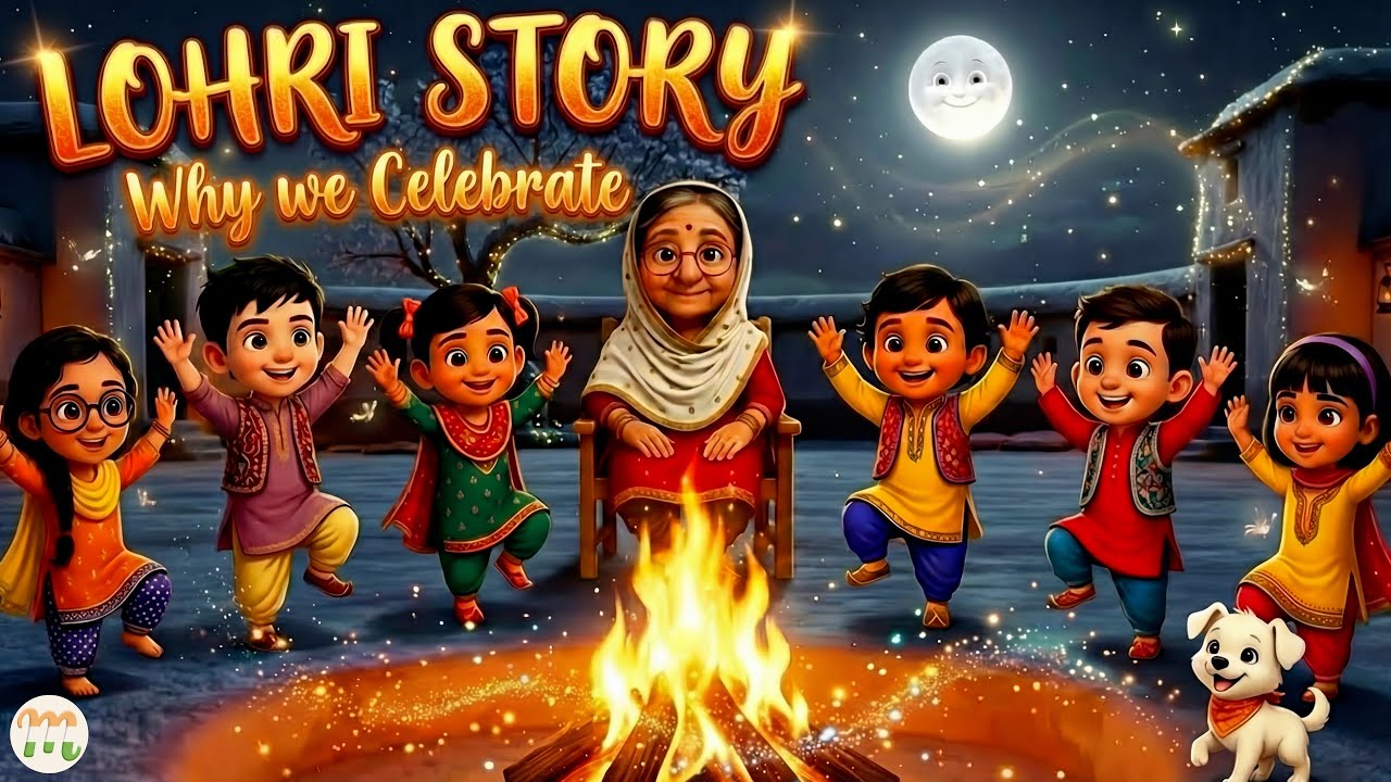Lohri Story for Kids 🔥 | Why We Celebrate Lohri (Dulla Bhatti Story) | Manutopia