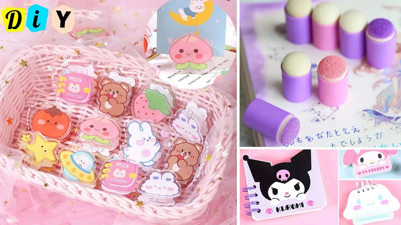 🌷DIY cute stationery ideas/ paper craft/ school hacks/ Notebook, Stickers, washi tape & more...