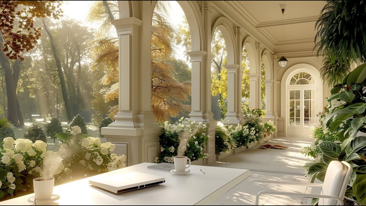 Elegant Winter Morning Jazz – Guitar & Piano by the Garden Veranda
