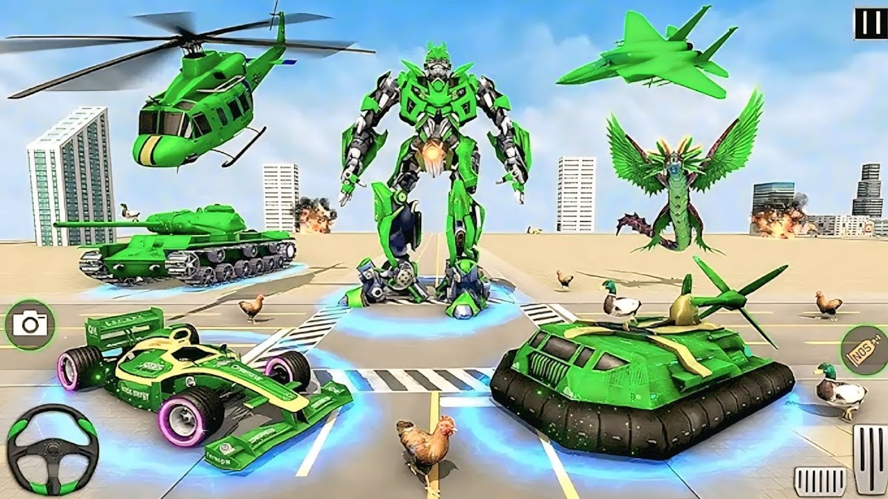 Army tank car jet bus gaming video