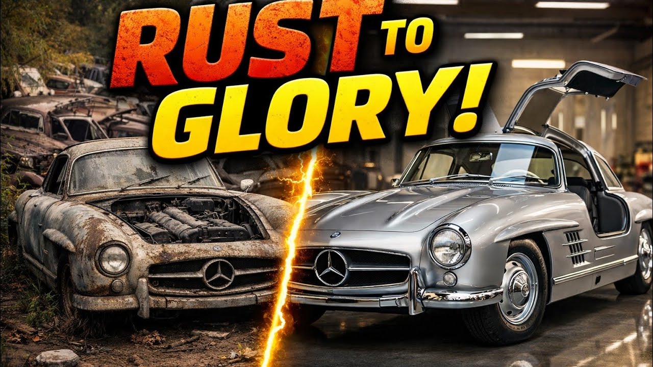 “From Rust to Glory: 1955 Silver Mercedes-Benz 300SL Gullwing Fully Restored ASMR”