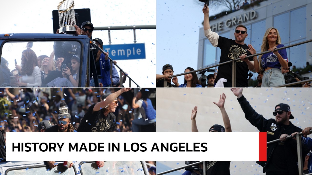 FULL CELEBRATION: Los Angeles ERUPTS! Dodgers Celebrate Historic World Series Triumph | AD14