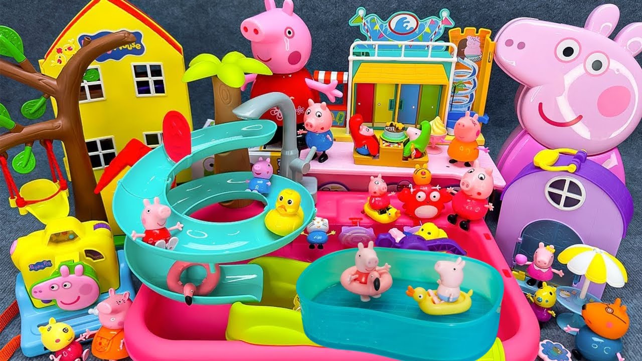 7 Minutes Satisfying with Unboxing Peppa Pig Super Water Park Pool Playset ASMR | Review Toys