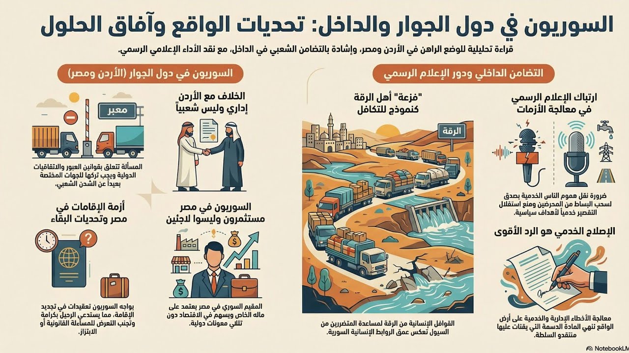 الخلاف مع الاردن بسيط جدا، السوريون في مصر ، الاعلام الرسمي مرتبك