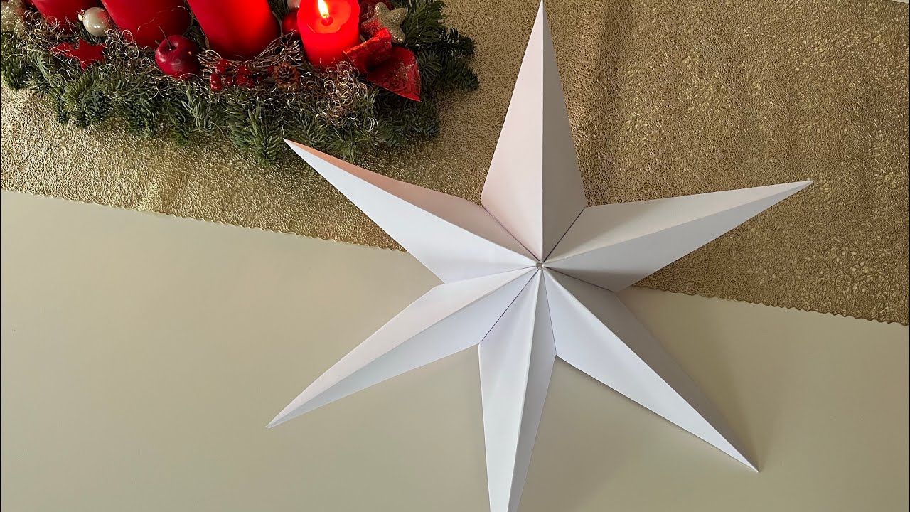 How to make 3D Paper Star / Decoração de Natal