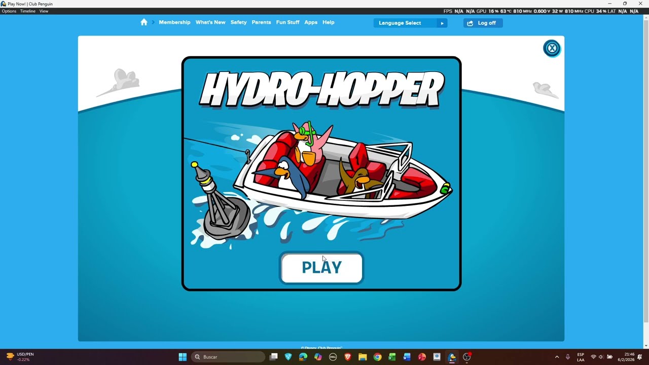 Club Penguin — Hydro Hopper Score — 14732