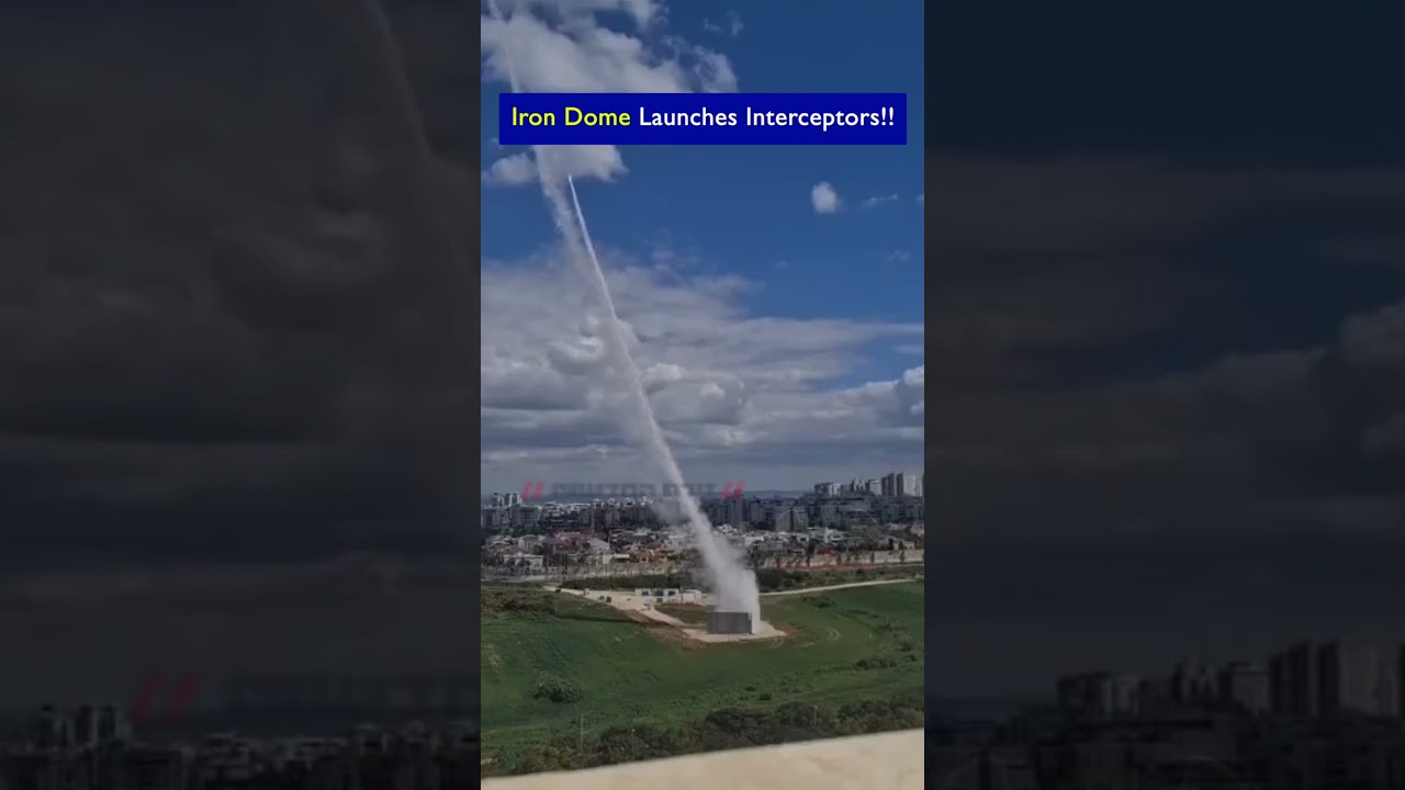 Iron Dome Fired Interceptors at Incoming Iranian Ballistic Missile!!
