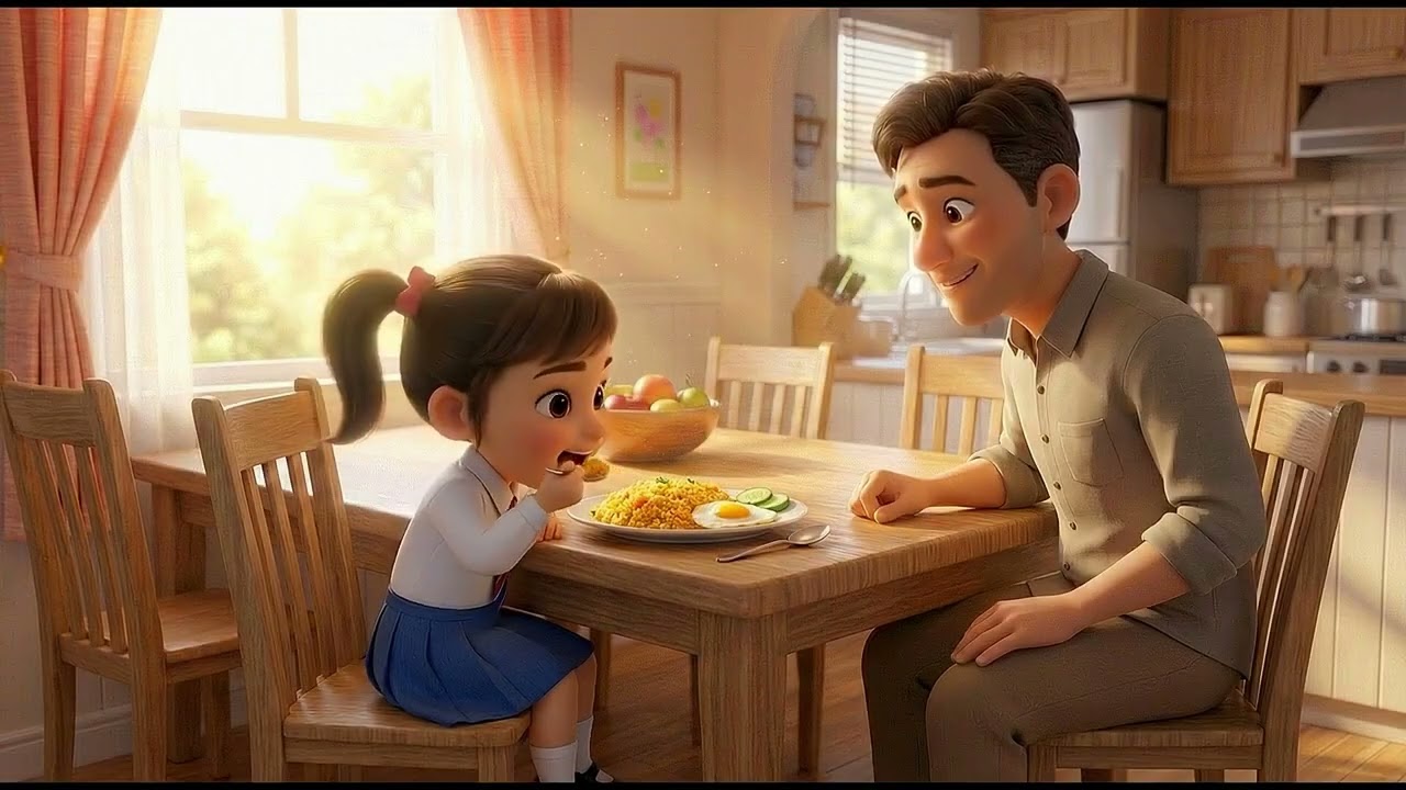 นีน่าตื่นเช้าไปโรงเรียน