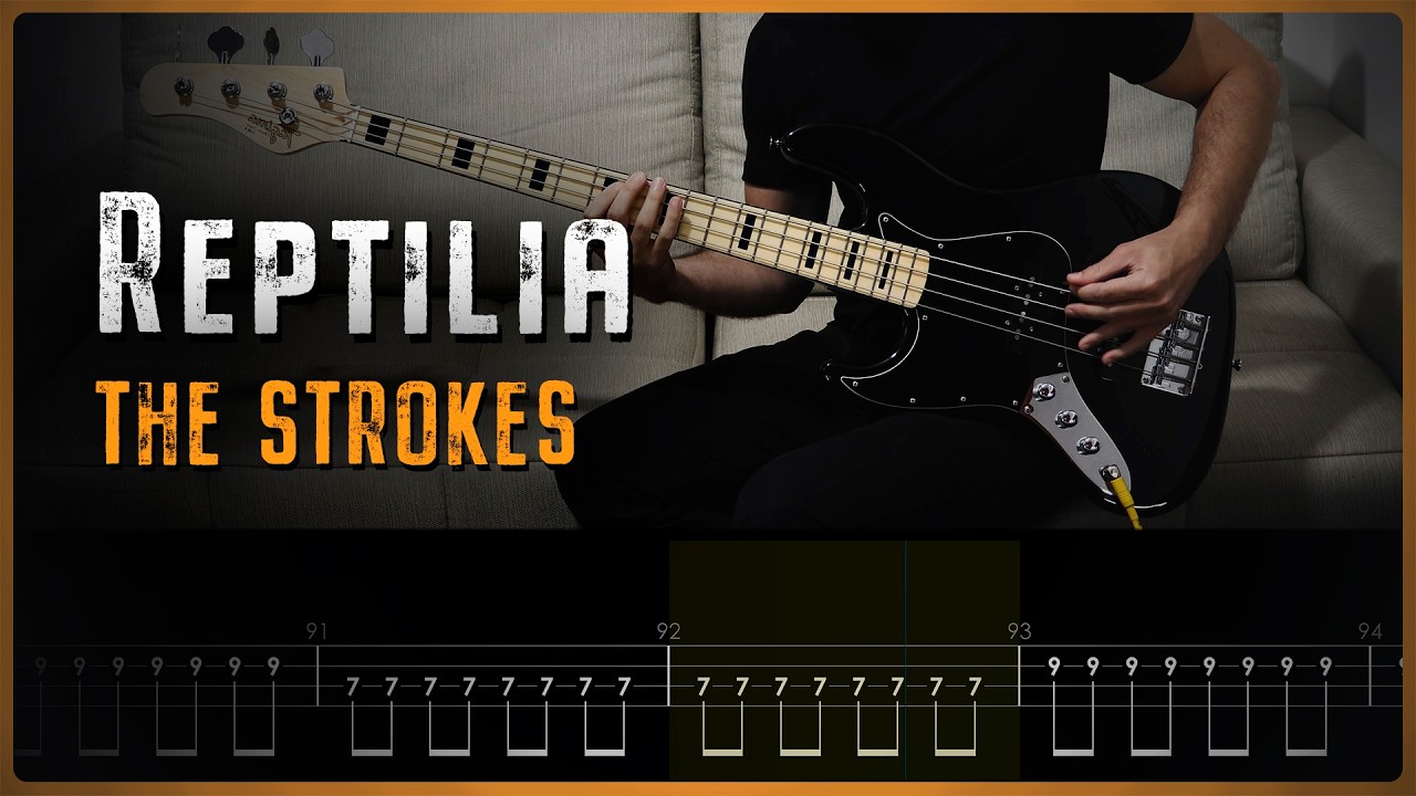 THE STROKES - Reptilia | Bass Cover and TABS On Screen