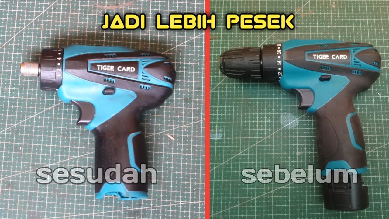 cara ganti chuck bor dengan kepala hex ¼ inch atau anvil impact driver.