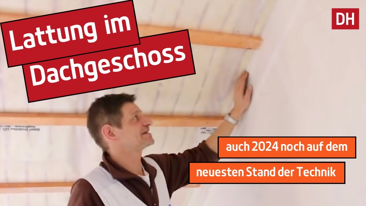 Dachlattenunterkonstruktion im Dachgeschoss f&uuml;r Rigips/Verklebung.