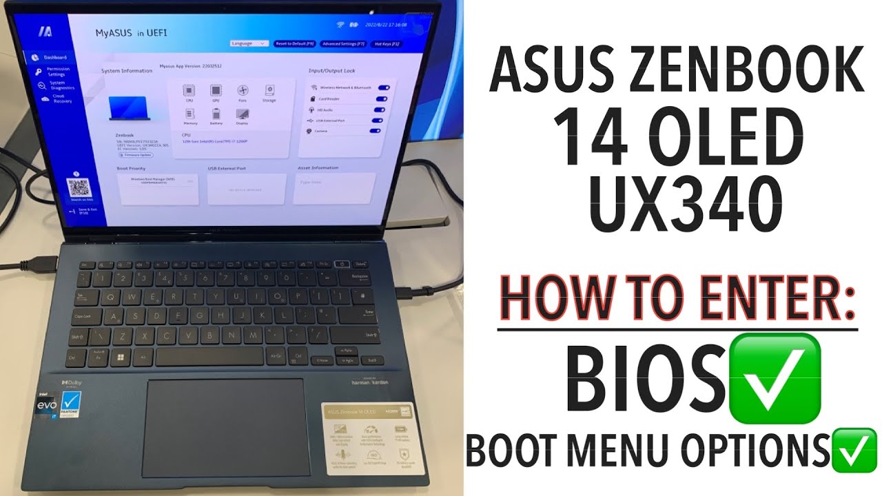 ASUS ZENBOOK 14 OLED UX340 — как войти в BIOS (UEFI) и параметры меню загрузки