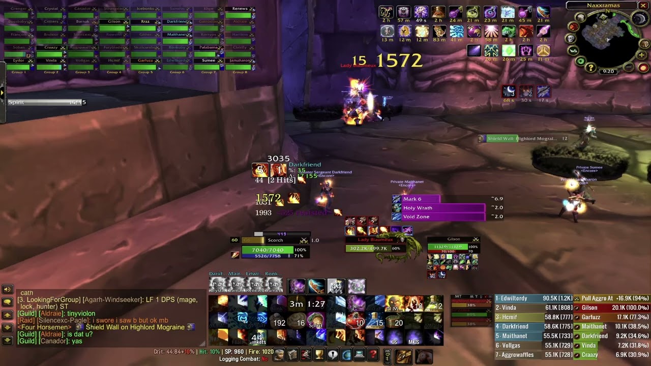 Four Horseman - 99 Parse - Classic Naxxramas - Mage PoV