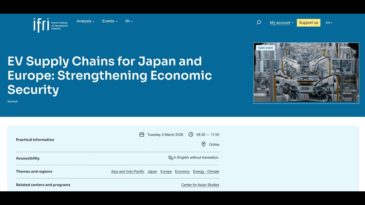 EV Supply Chains for Japan and Europe: Strengthening Economic Security
