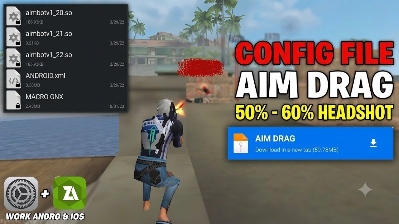 AIM DRAG🎯 CONFIG FILE🗃️ FREE FIRE DRAG HEADSHOT REGEDIT FILE📁 WORKING ALL SERVER'S🌍