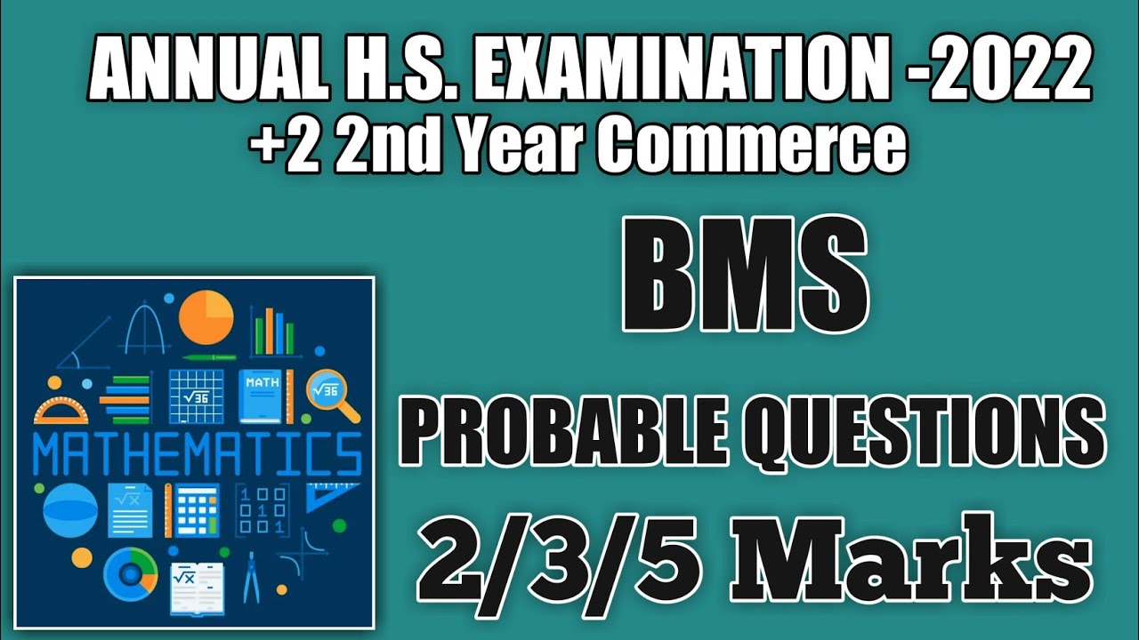 🔵BMS PROBABLE QUESTIONS FOR AHSE-2022 || 2/3/5 Marks || +2 2nd Year Commerce||