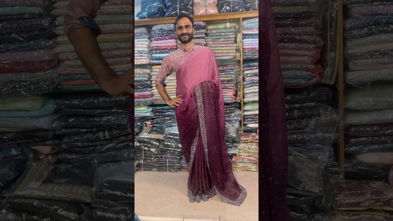 Simple two shaded silk saree //- #adeelsaree #video #sailksaree