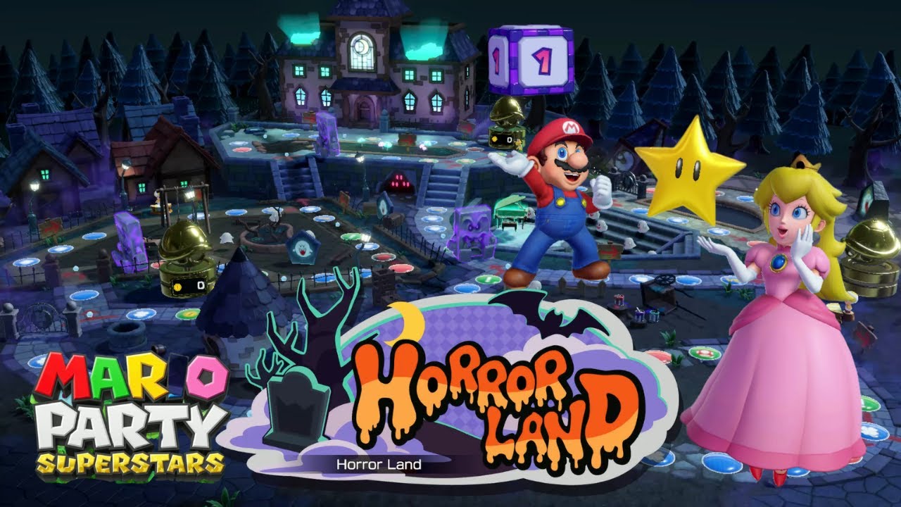 Mario Party Superstars  Peach Mario Daisy Luigi ( HORROR LAND ) Gameplay
