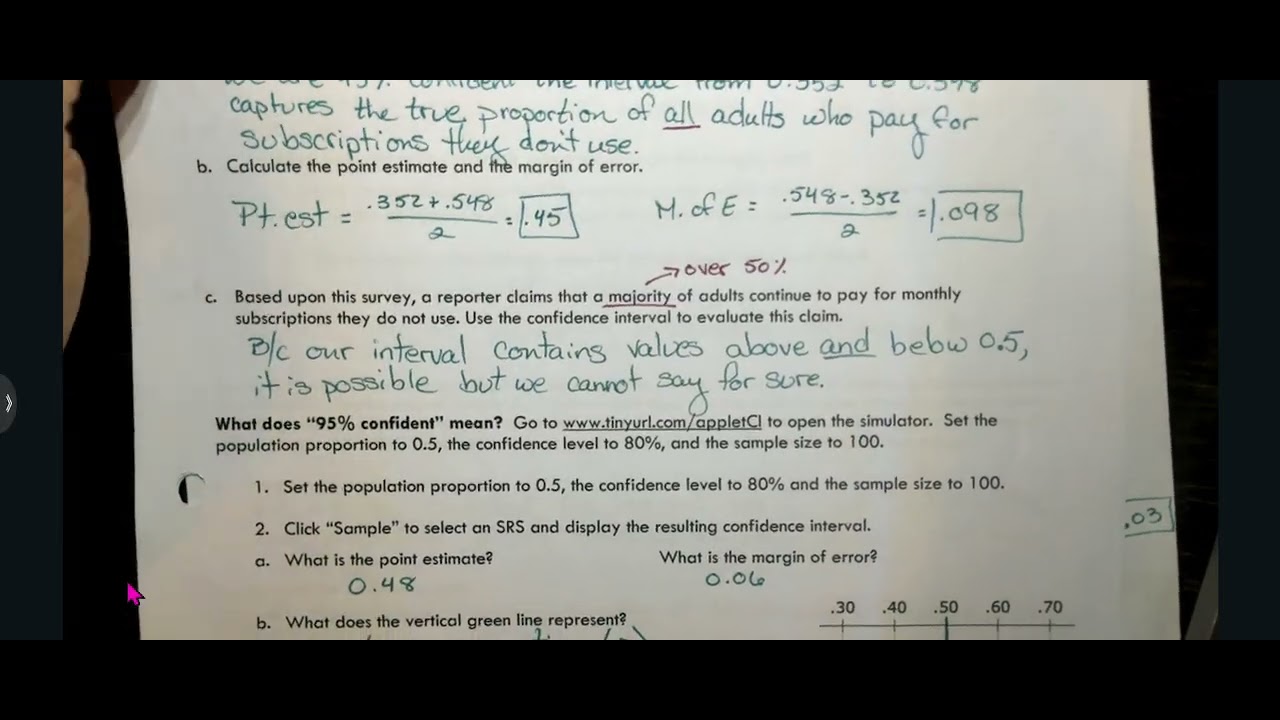 AP Statistics - Unit 6 Day 1: Intro to confidence intervals and confidence levels