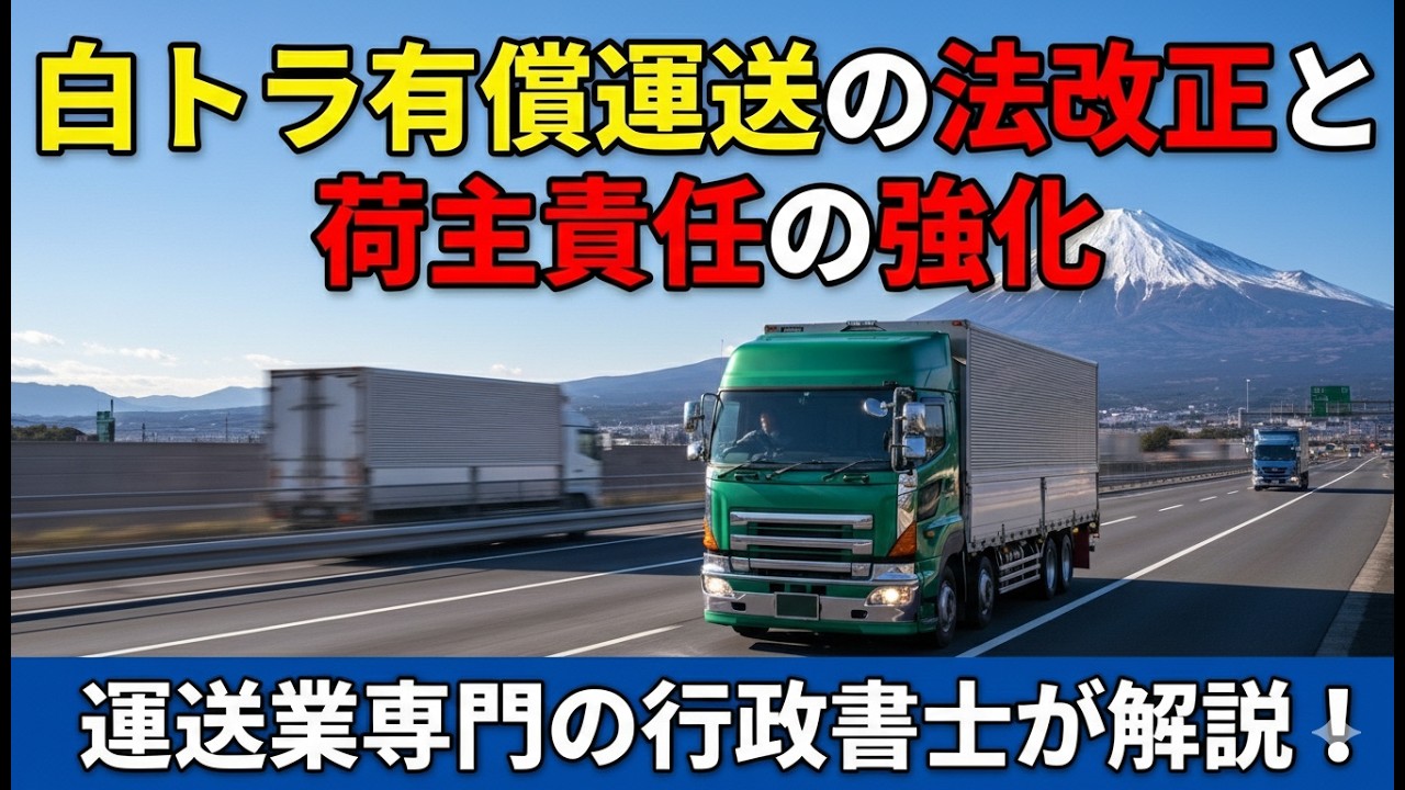 2026年2月  あなたの知らない令和8年4月の法改正「白トラの荷主の連帯責任の明確化と、物流の透明化」を運送業専門の行政書士が語る