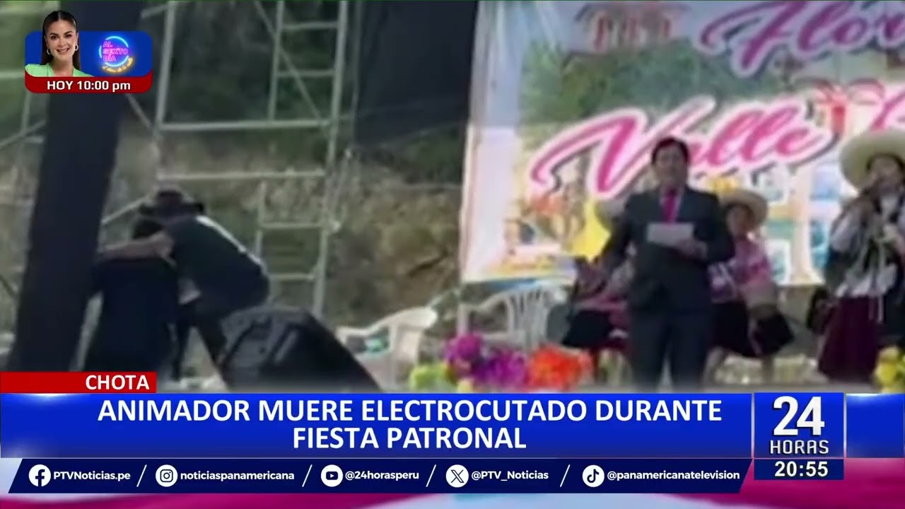 Animador muere electrocutado durante festividad patronal en Chota