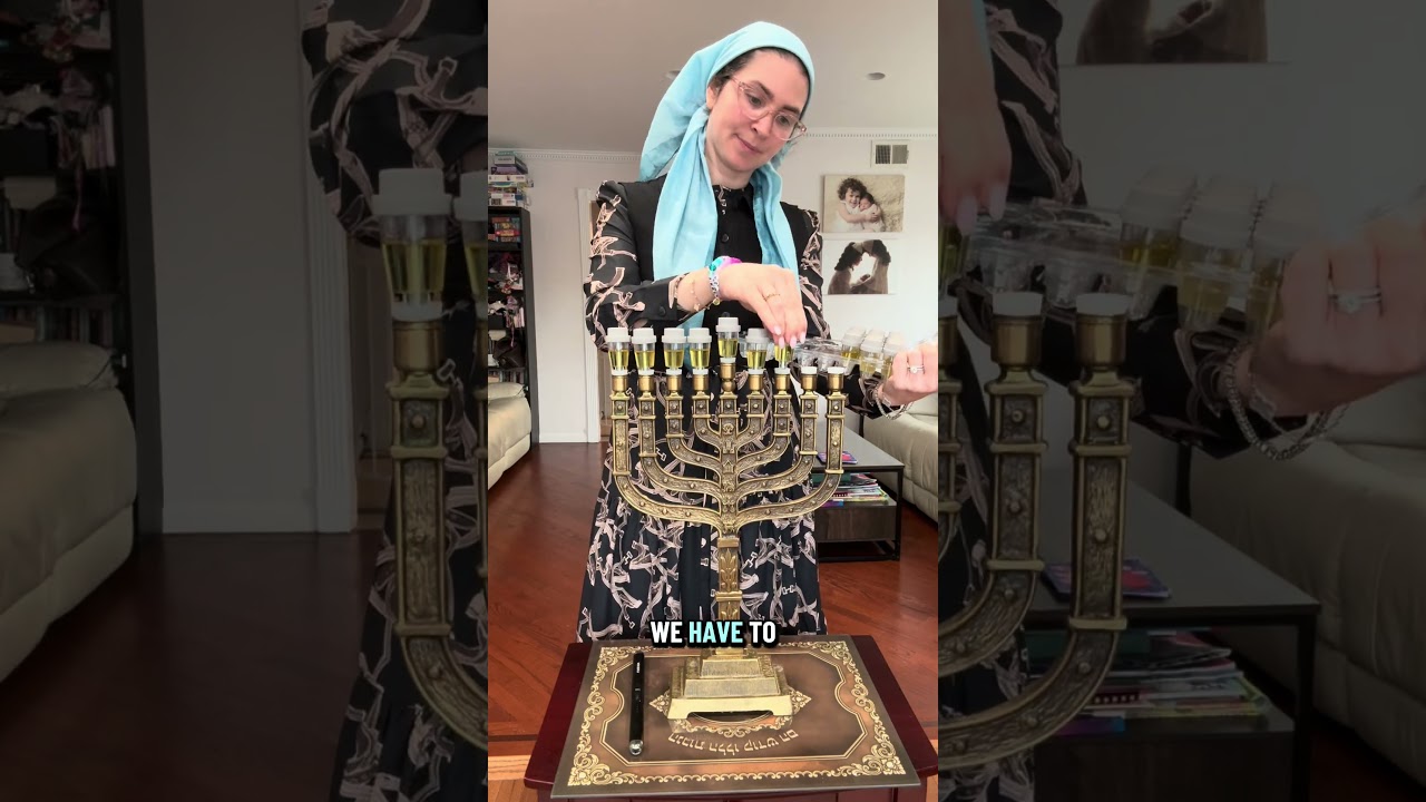 How do we light the menorah if we are not allowed to ignite flame on Shabbos? ￼#menorah #shabbos