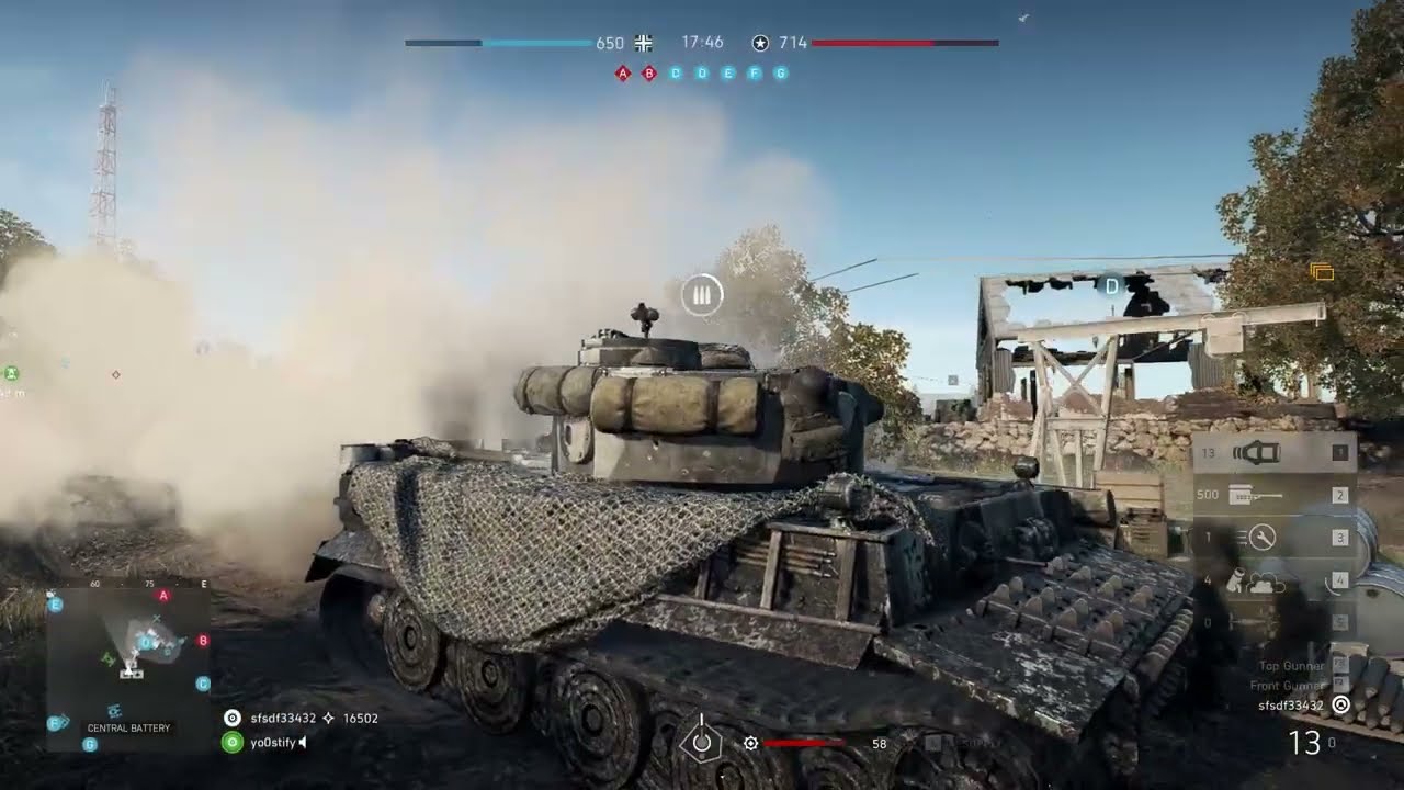 Battlefield 5:Tiger tank and full action