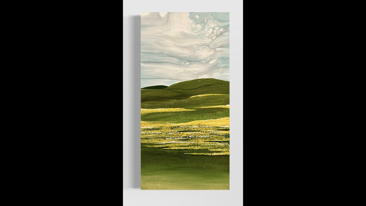 Acrylic Pour Wildflower Fields   Acrylic Pour Painting, Flow Art, Fluid Art Technique,
