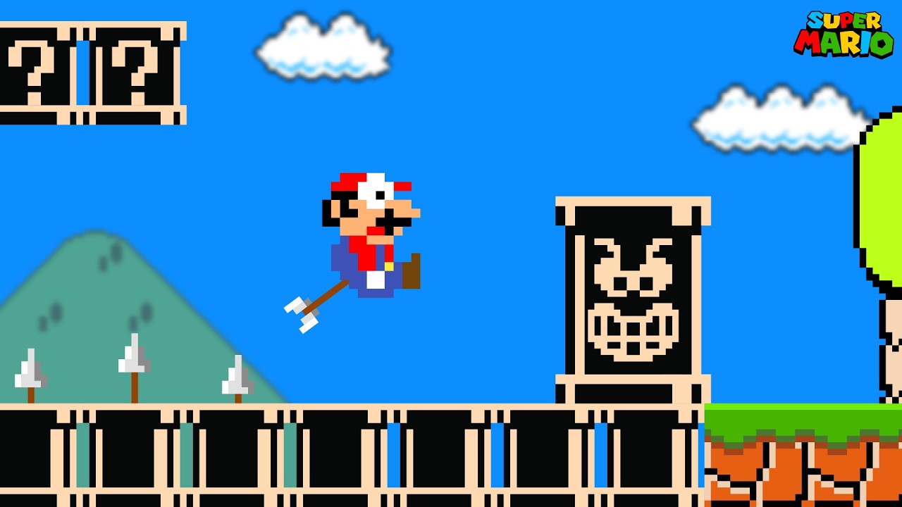 Super Mario Bros., but Mario Can Turn Anything He Wants Into Bullet Bill Blaster!