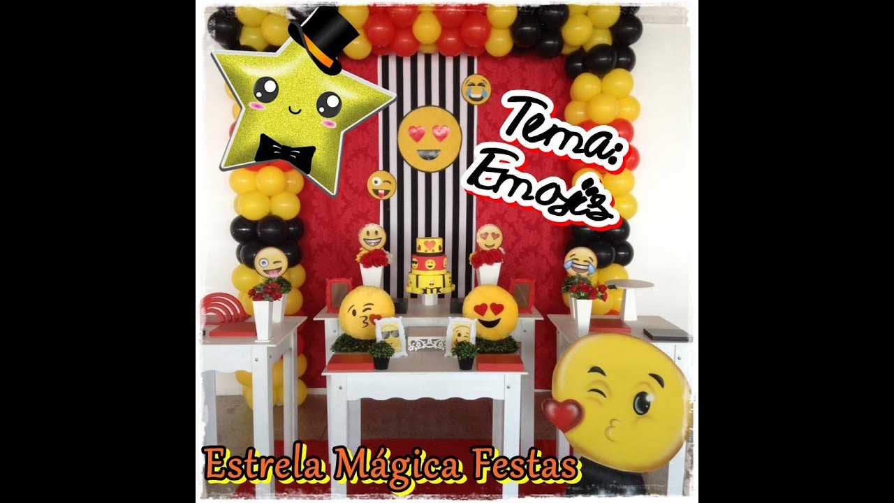 Montando festa - Tema Emoji