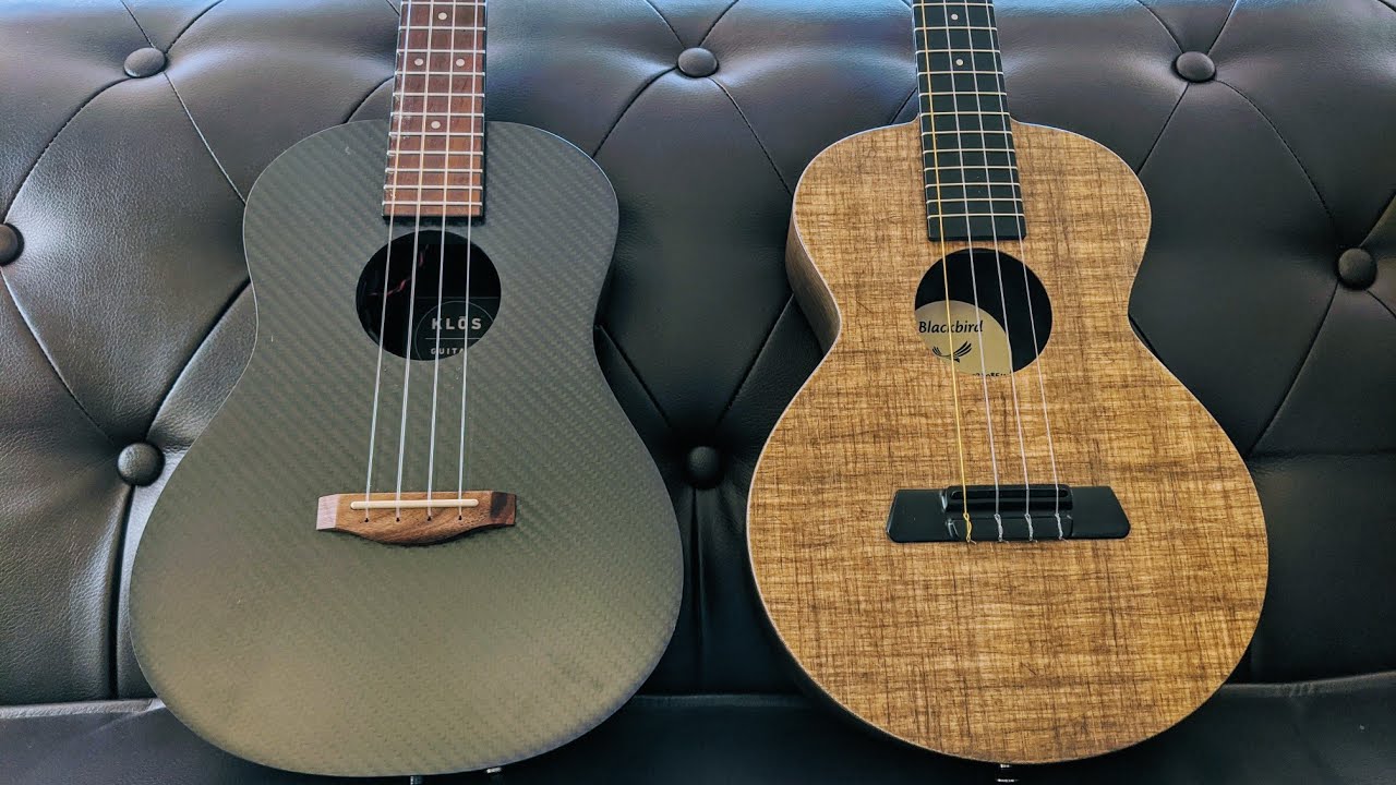 Blackbird Ekoa/KLOS Carbon Fibre/KoAloha Acacia Ukuleles - is wood best? #offthepeg