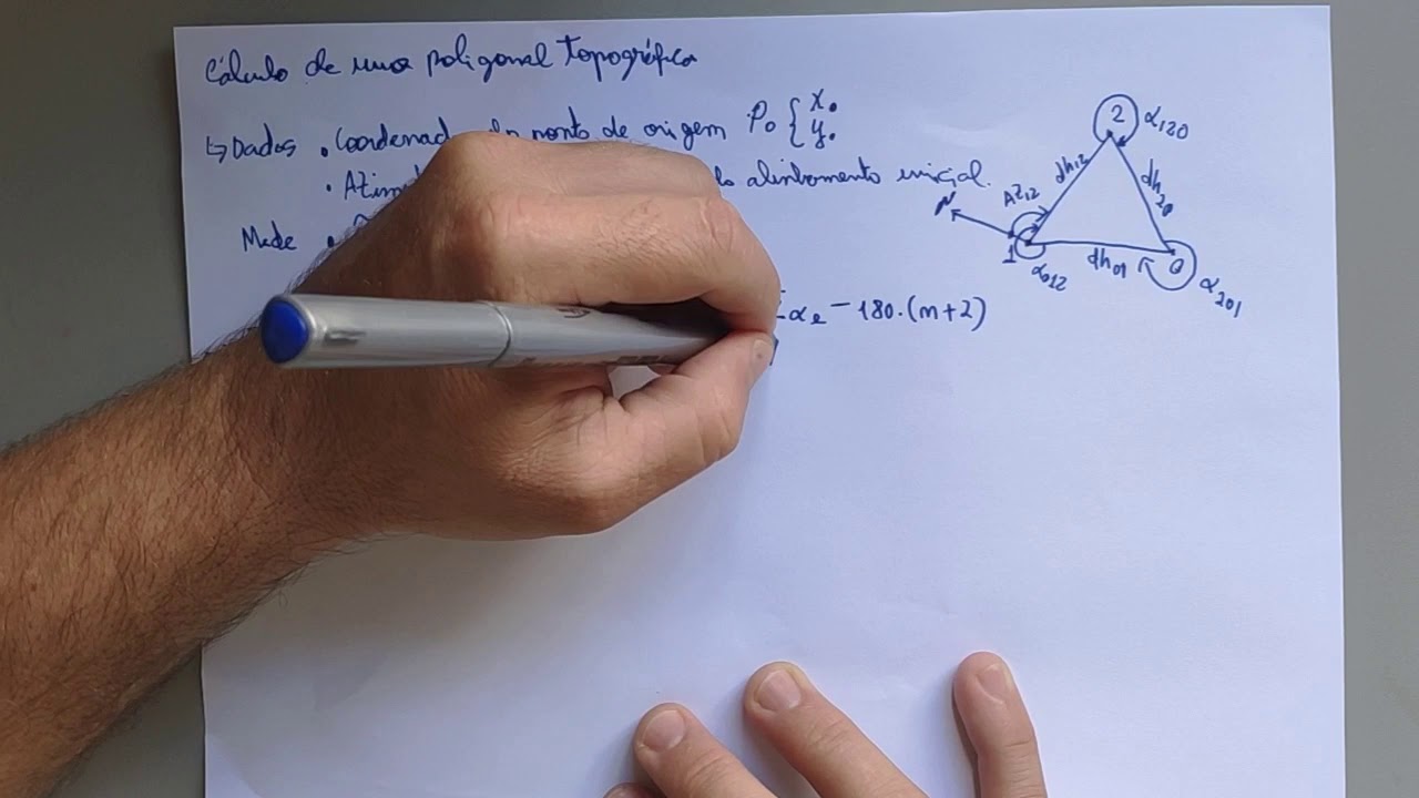 TOPOGRAFIA - ETAPAS PARA CÁLCULO DE POLIGONAL FECHADA - Parte 1/3