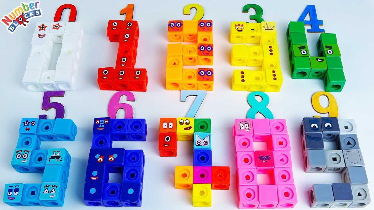 Learning & Building Number 0 to 9 with Numberblocks Mathlinks Cubes! Learn To Count Numbers 0-9