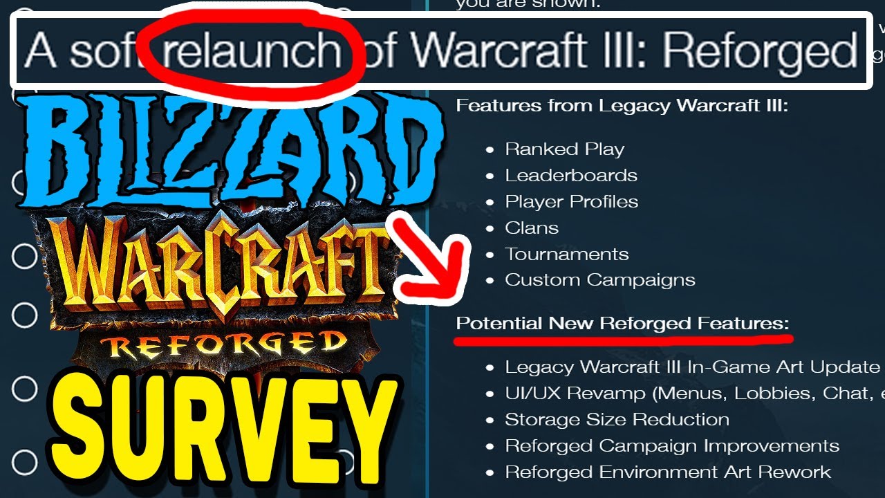 Blizzard Survey for possible Relaunch for Warcraft 3 Reforged