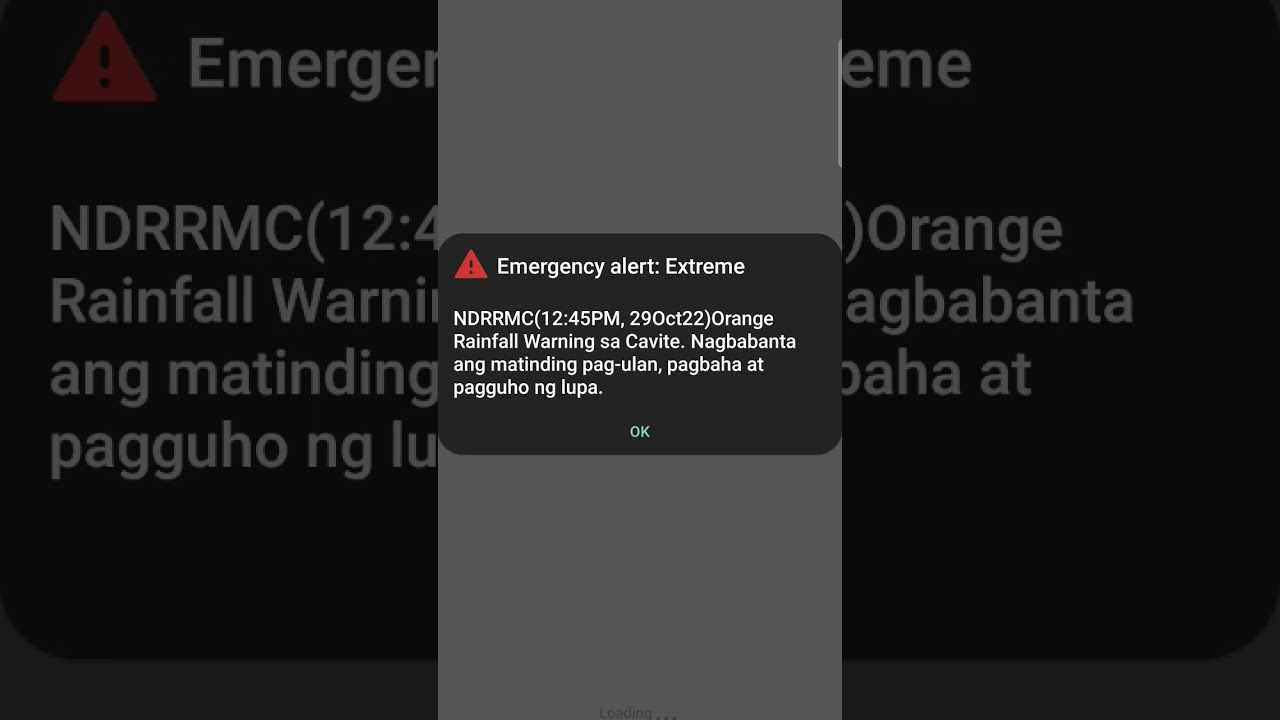 Wireless Emergency Alert (WEA) - Orange Rainfall Warning in Cavite (A50s) #shorts