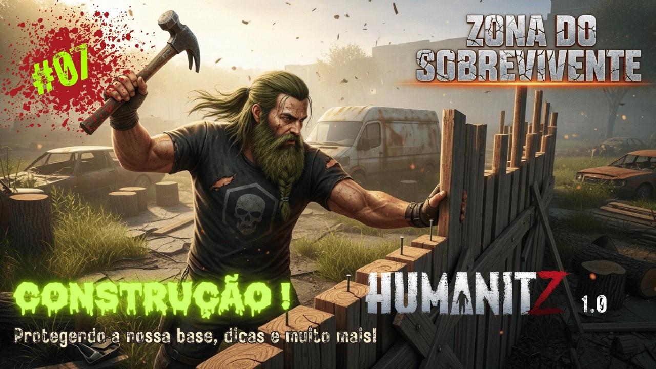 HumanitZ 1.0 Cap.07: Erguendo a Fortaleza! A Moto-serra em Ação na Nova Base.