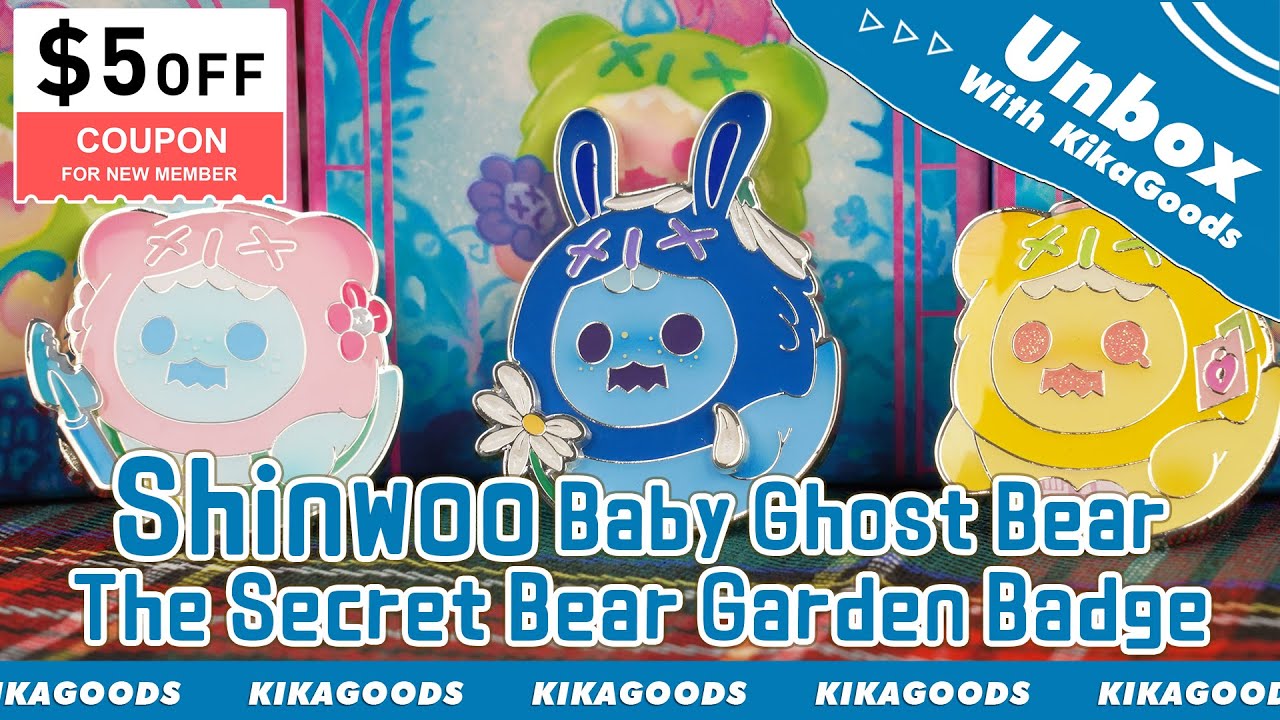 Unbox with KikaGoods | Shinwoo Baby Ghost Bear The Secret Bear Garden Badge Blind Box