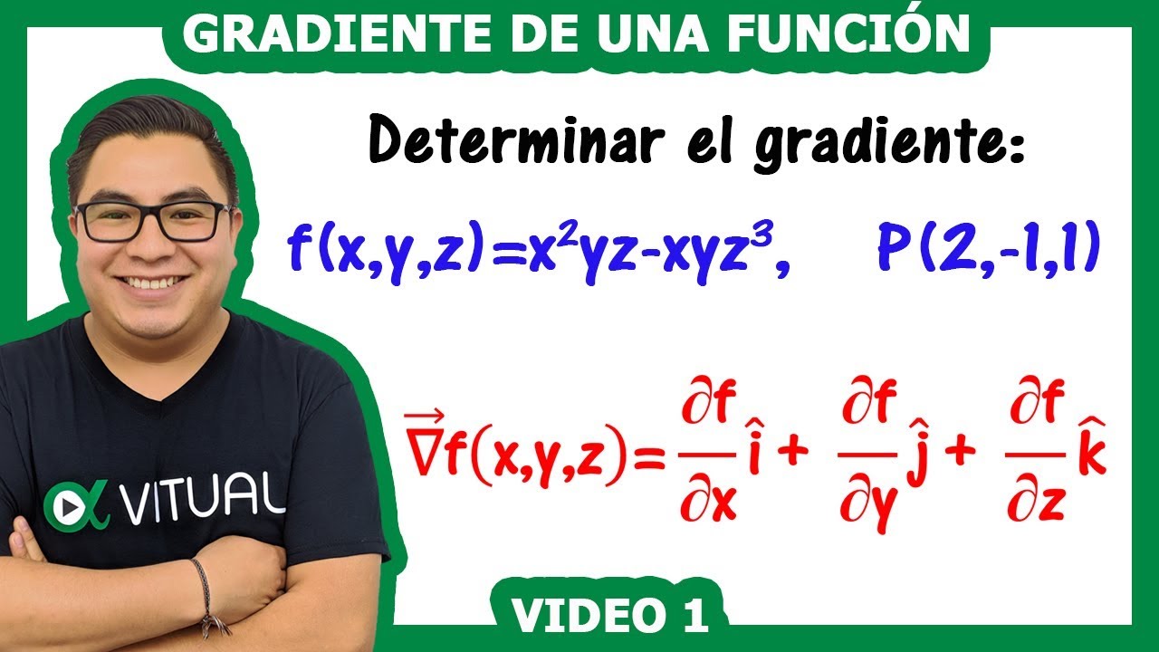 Gradiente de una funci&oacute;n en coordenadas cartesianas video 1 | Vitual Universitario
