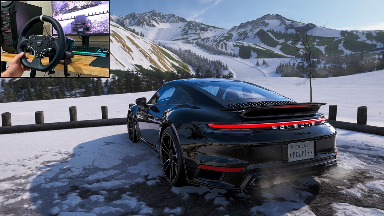 Forza Horizon 6 - Porsche 911 Turbo S Winter Mountain to Coastline Drive | Moza R5 ASMR